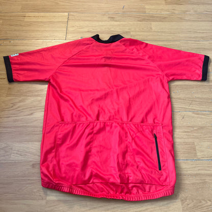 T-shirt de vélo rouge avec demi-zip - Taille L