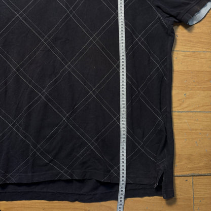Polo noir Tommy Hilfiger à motifs blancs – Taille XXL
