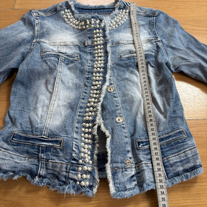 Veste en jean avec perles Y2K - Taille S