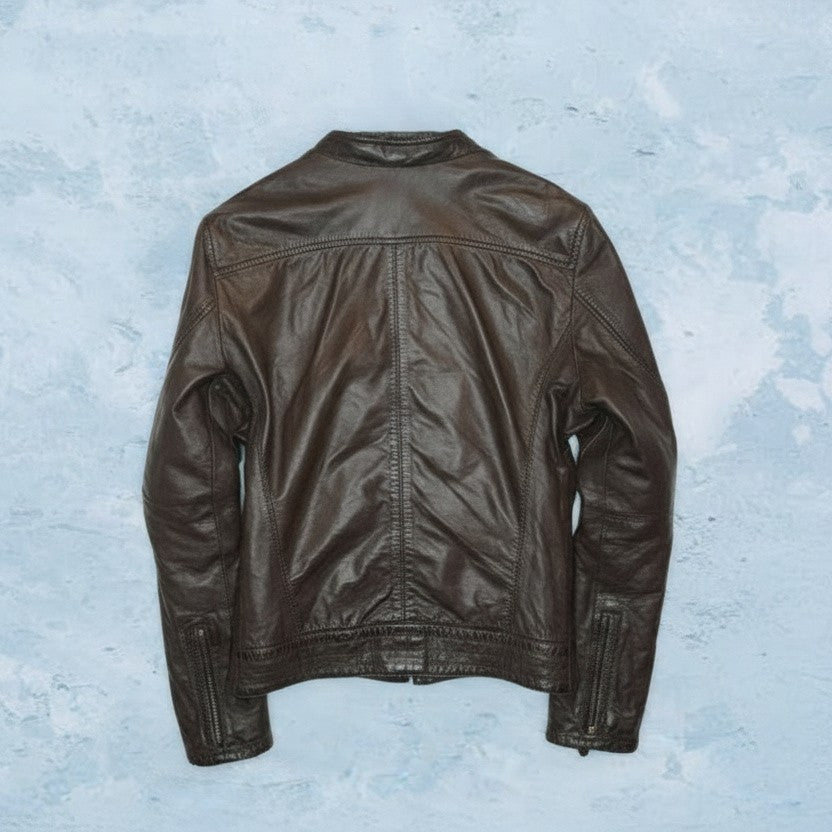 Veste En Cuir Massimo Dutti - by MIA - Taille : L