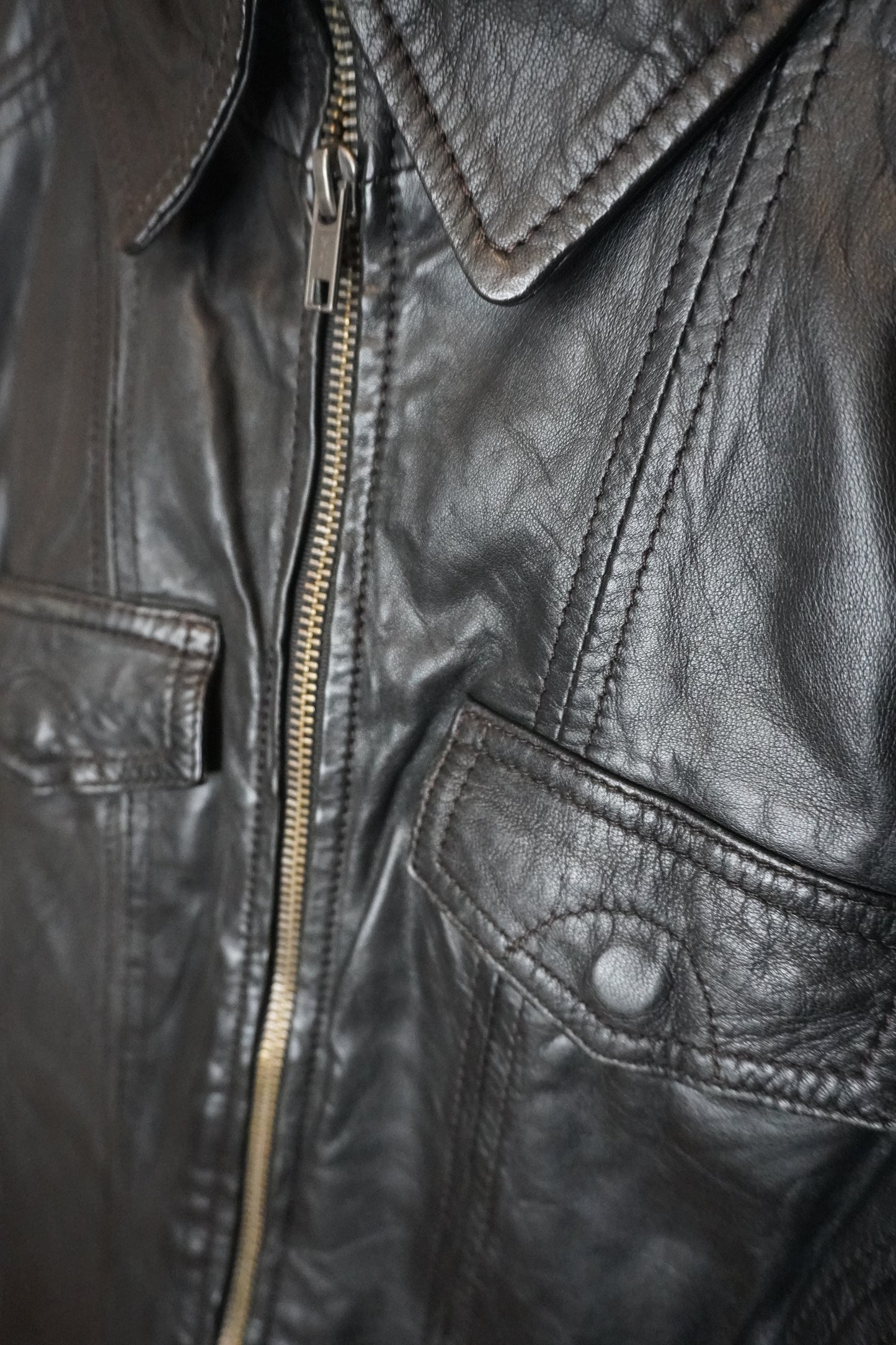 Veste En Cuir - Noir - by MIA - Taille : 38