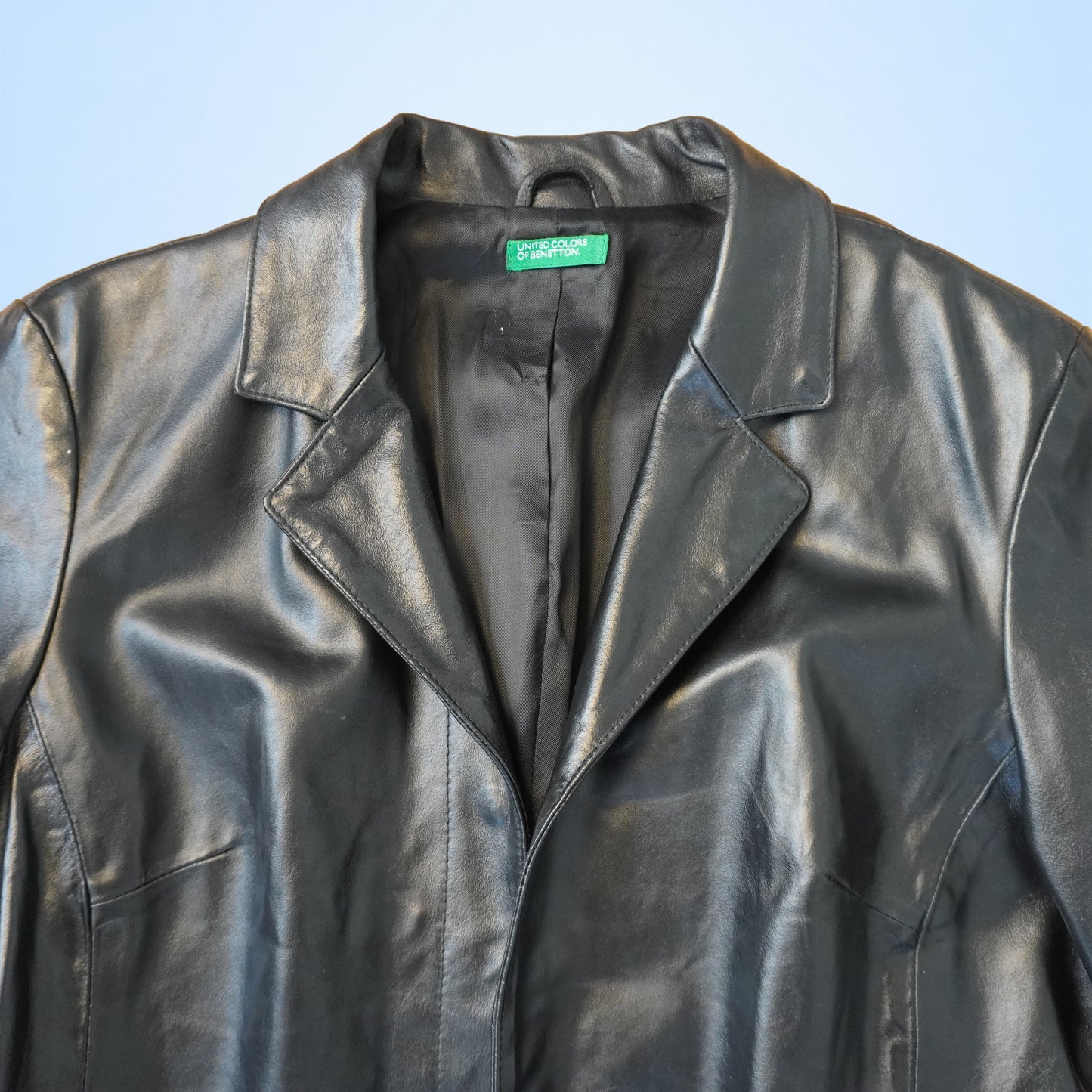 Veste en cuir noire United Colors of Benetton By PRMEC