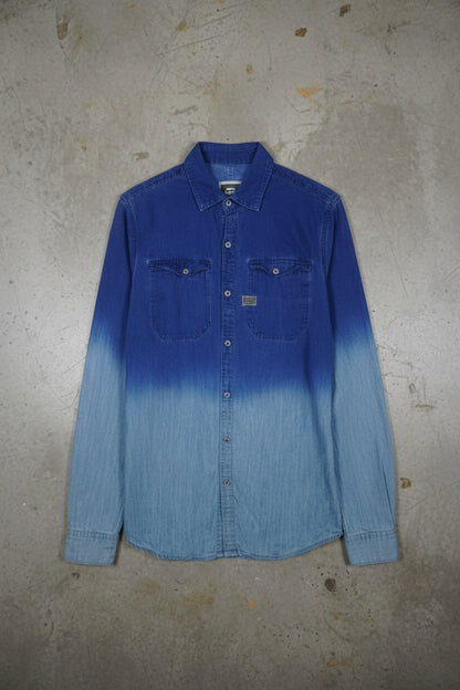 Chemise en denim dégradé bleu G-RAW – taille M