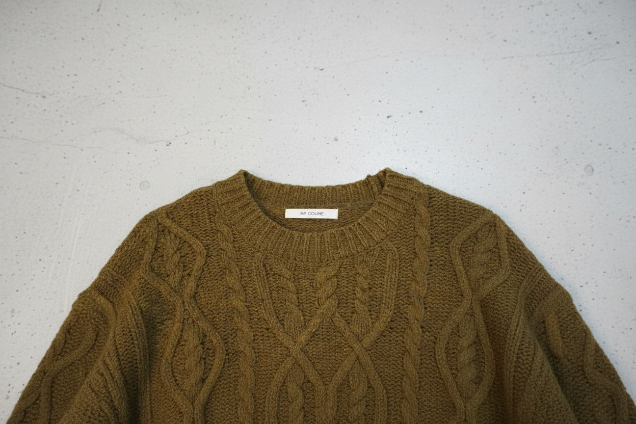 Pull vert brun chiné – by Zainab