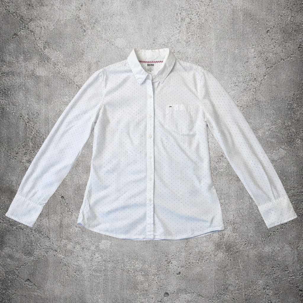 Chemise blanche à pois rouge - Hilfiger Denim - Taille L