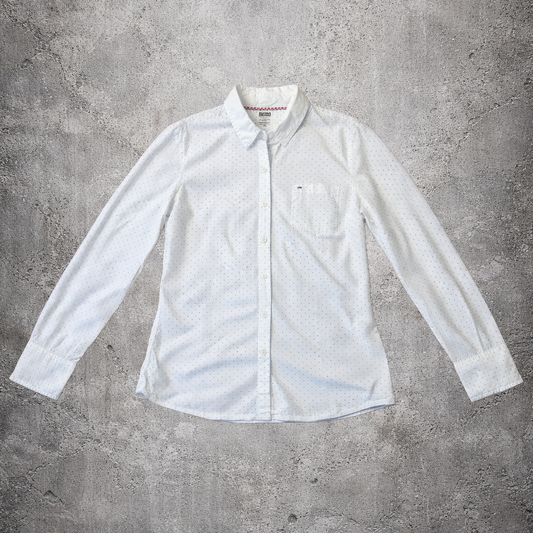 Chemise blanche à pois rouge - Hilfiger Denim - Taille L