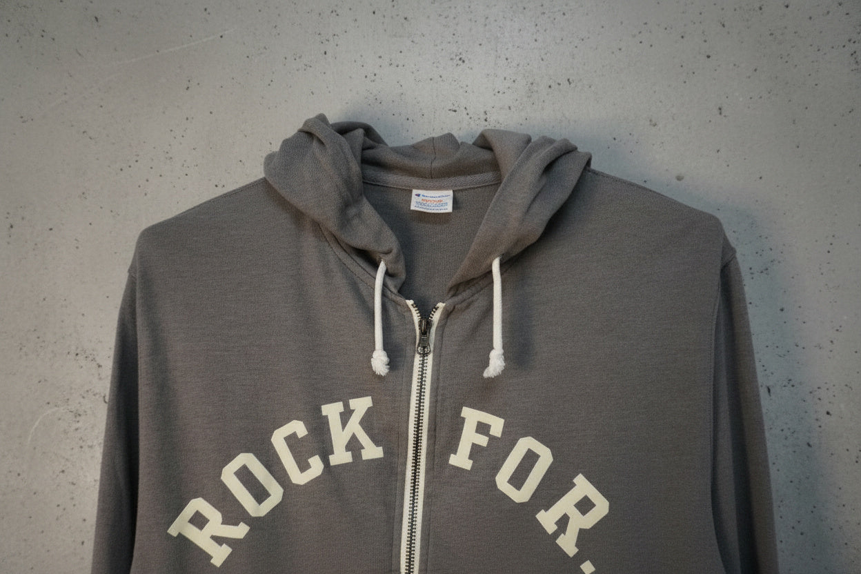 Hoodie gris zippé – taille M