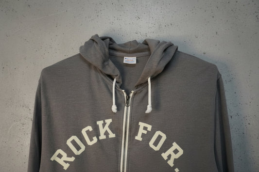Hoodie gris zippé – taille M