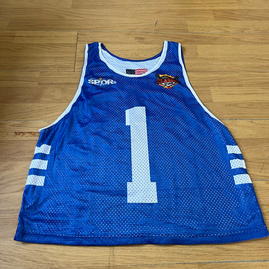 T-shirt basketball réversible bleu et blanc - Taille M/L