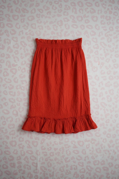 Jupe rouge mi-mollet – BY SARLOTTE