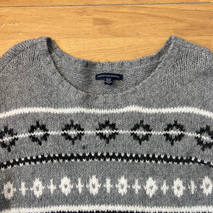 Pull gris motif noir et blanc - American Eagle Outfitters - Taille XS