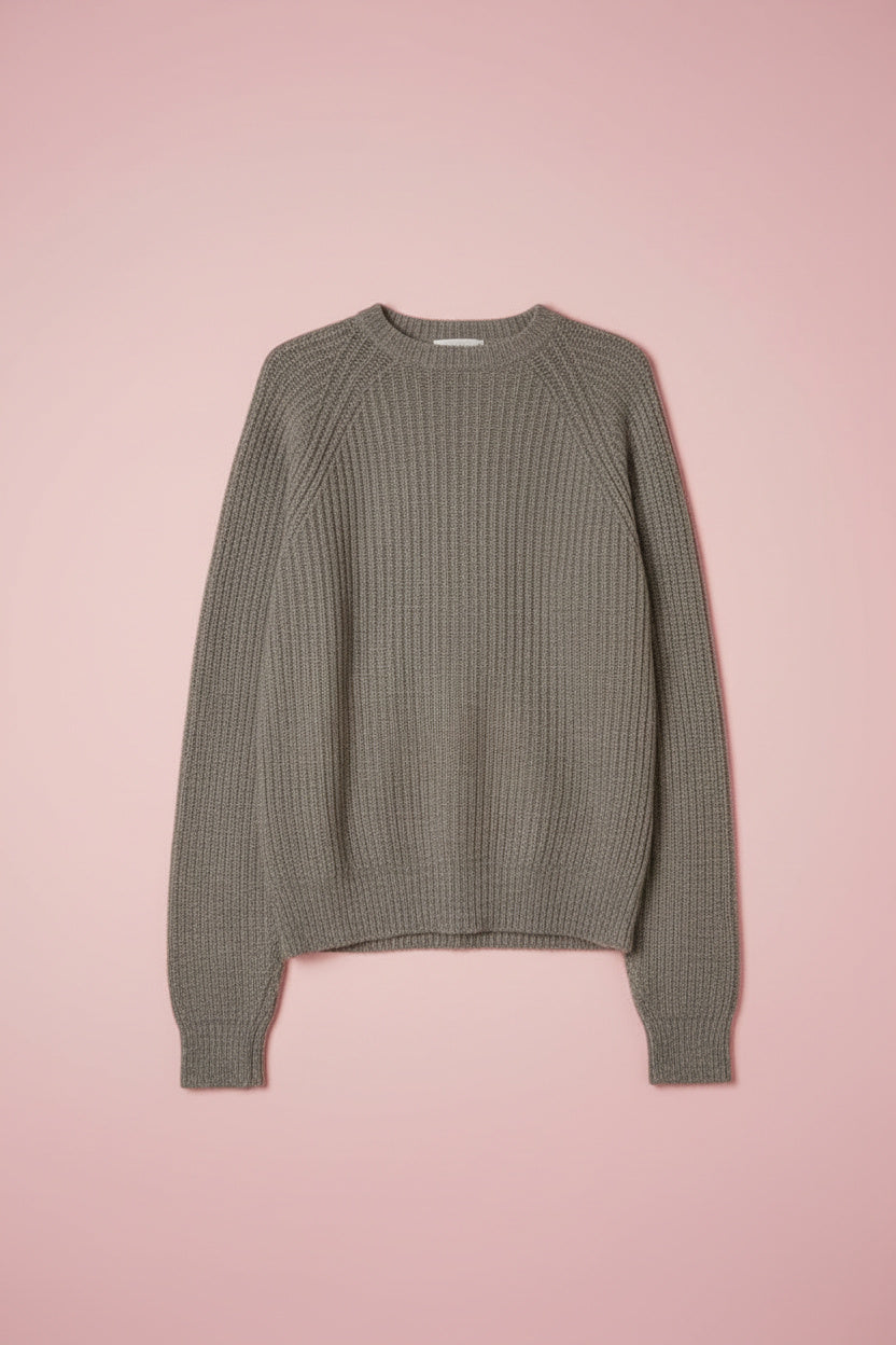 Cardigan gris en laine texturée – BY ZAINAB