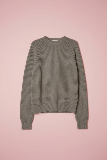 Cardigan gris en laine texturée – BY ZAINAB