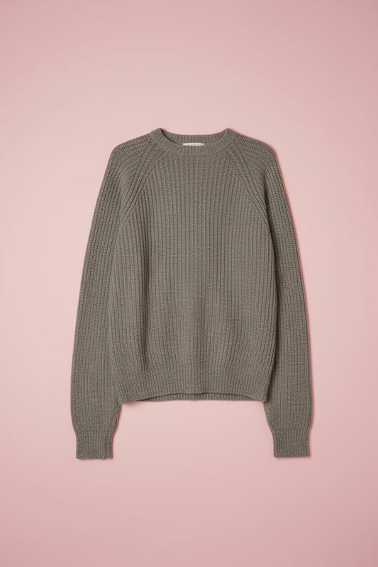 Cardigan gris en laine texturée – BY ZAINAB