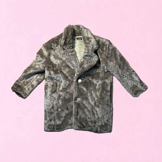 Manteau fausse fourrure gris-marron by ZAINAB