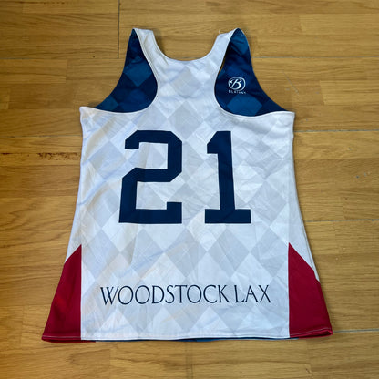 Maillot de crosse réversible bleu et blanc - Taille M