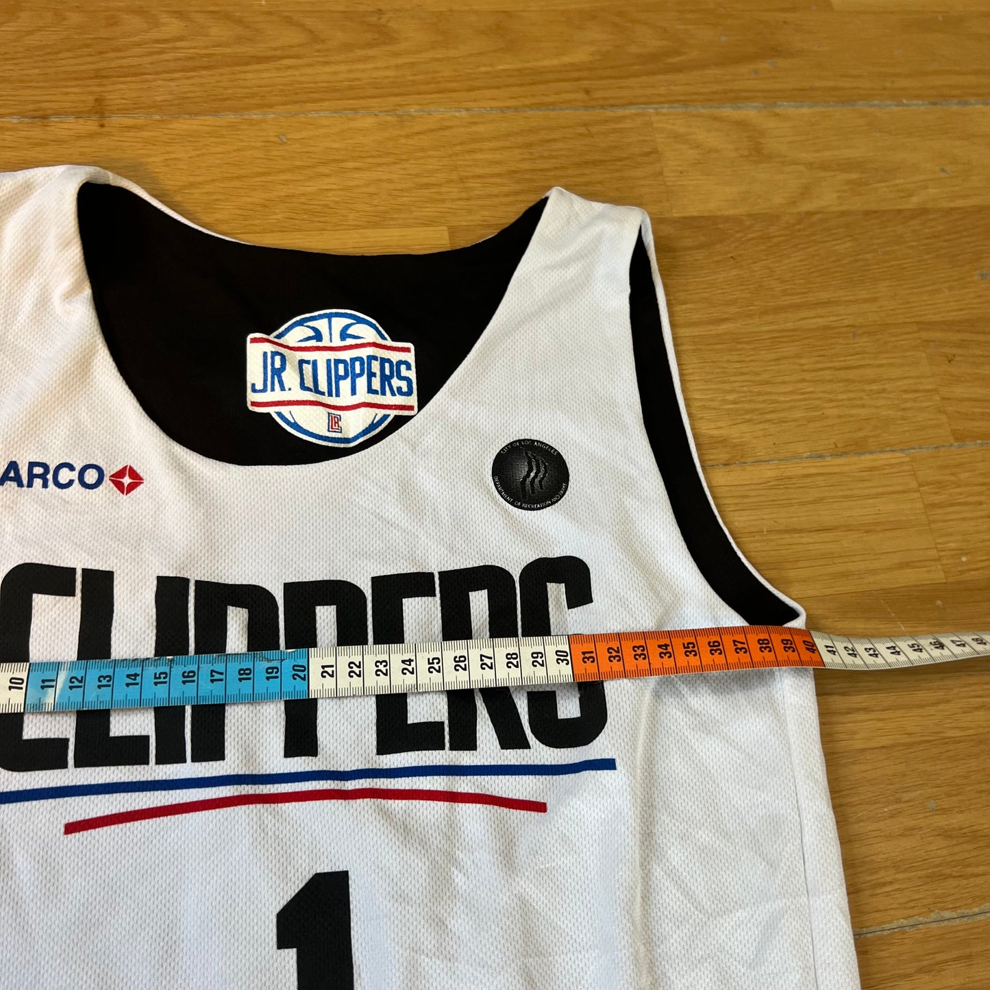 T-shirt basketball réversible junior Los Angeles Clippers blanc et noir - Taille S