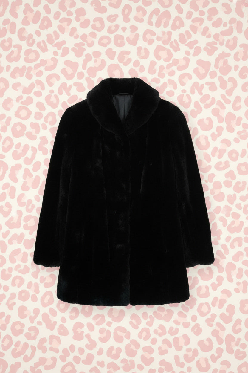 Veste en Fourrure Noire - by SARLOTTE - Taille : L