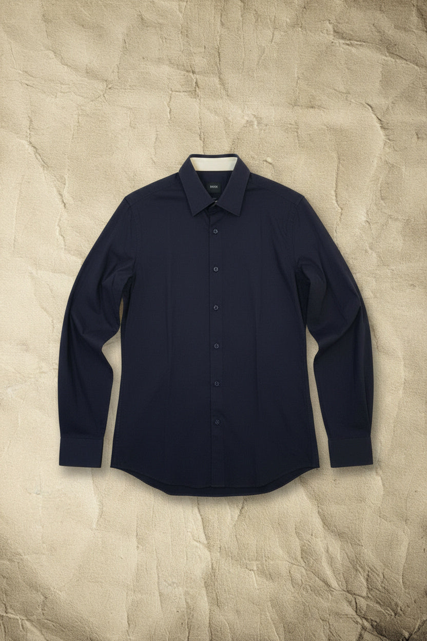Chemise Bleu Foncé - Taille L 16.5 - By CHRIS