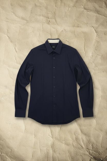 Chemise Bleu Foncé - Taille L 16.5 - By CHRIS