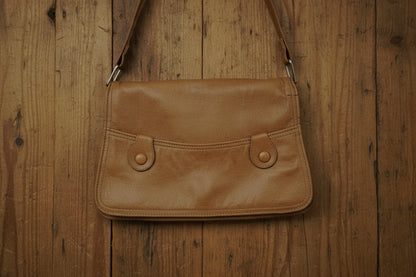 Soft Neutral Leather Shoulder Bag – by BEATRICE