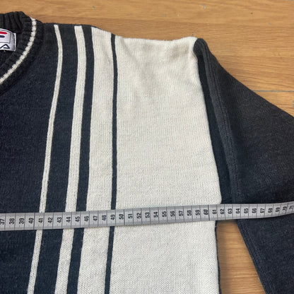 Pull col V gris et crème - Fila - Taille XXL by SARLOTTE