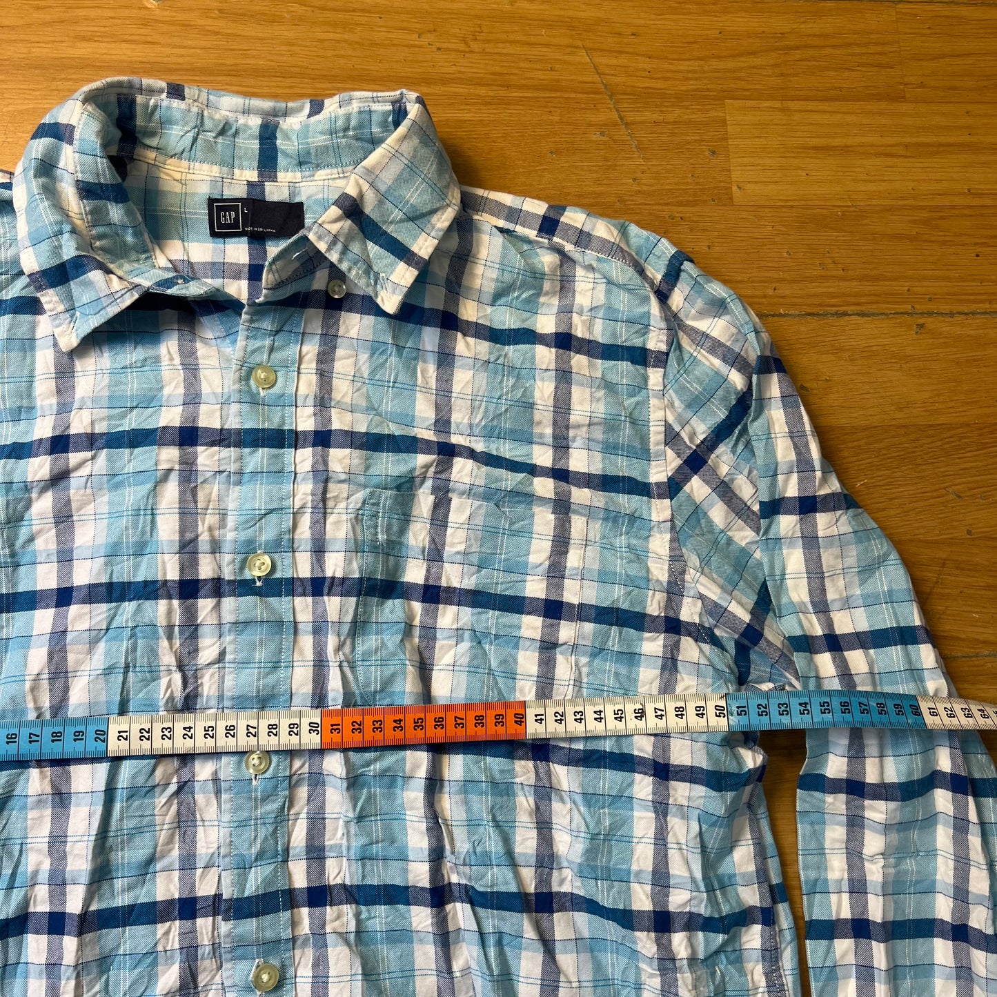 Chemise à carreaux bleu et blanc - Gap - Taille L
