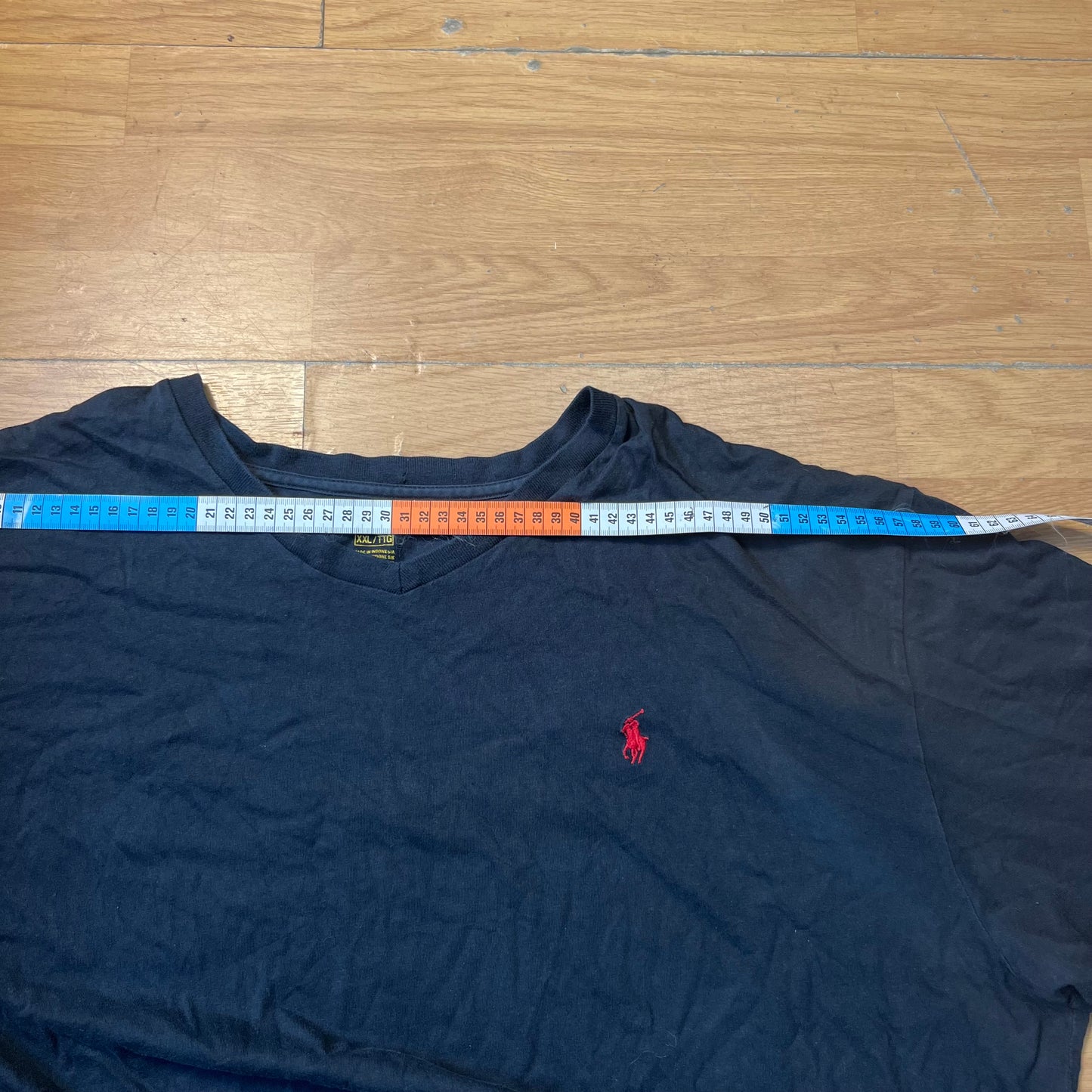T-shirt noir col V - Ralph Lauren - Taille XXL