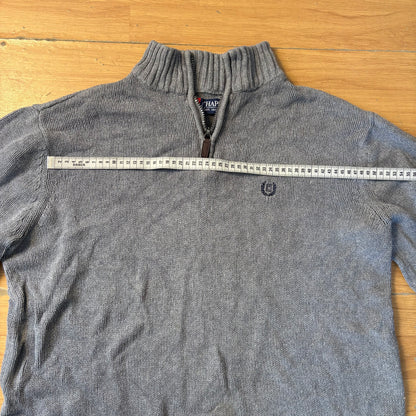 Pull en maille quarter-zip gris - Chaps - Taille L