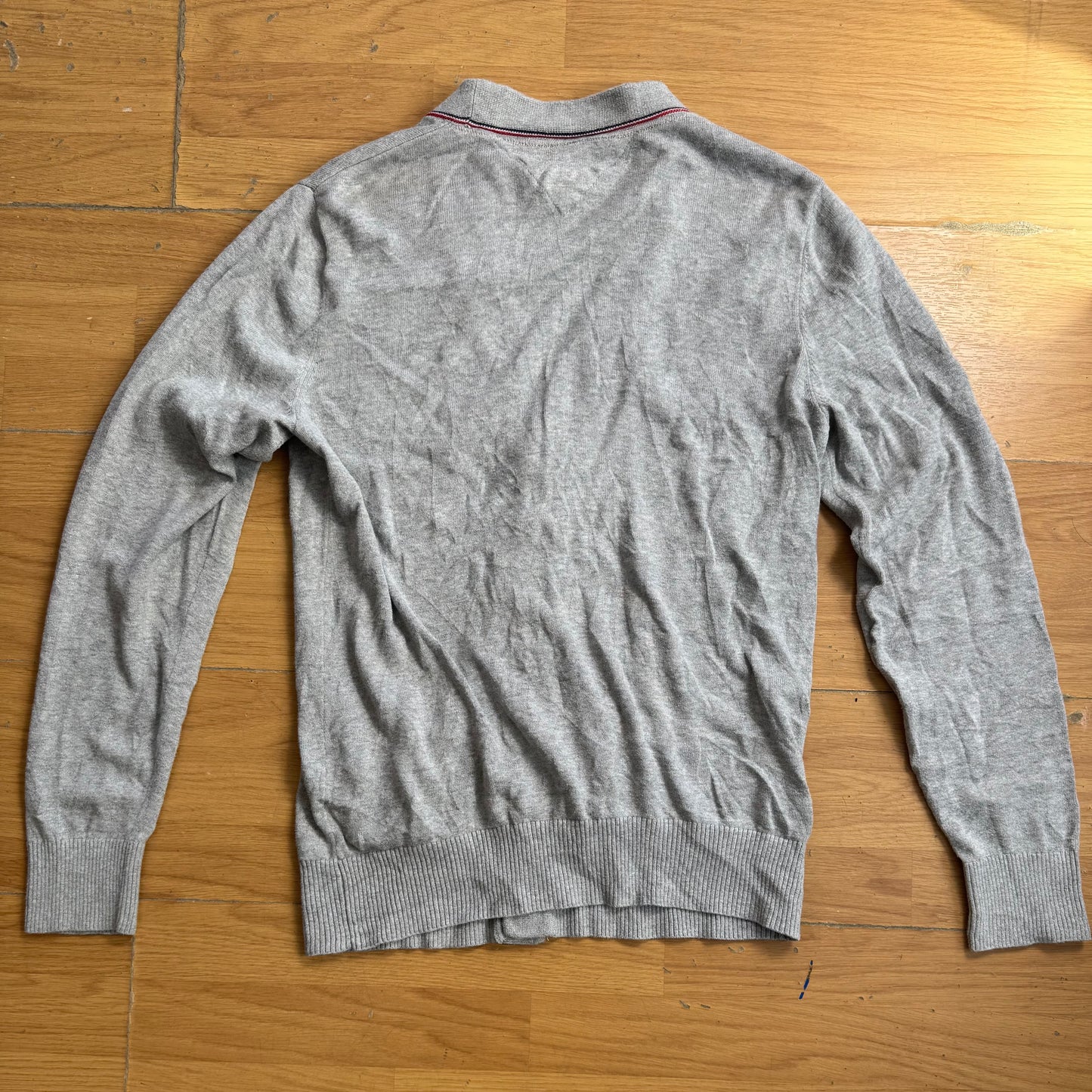 Pull boutonné gris - Tommy Hilfiger - Taille M