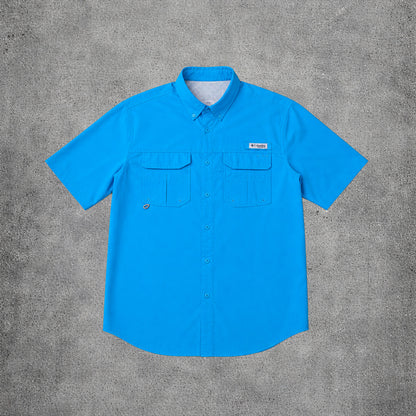 Chemise manches courtes bleu - Columbia - Taille XL