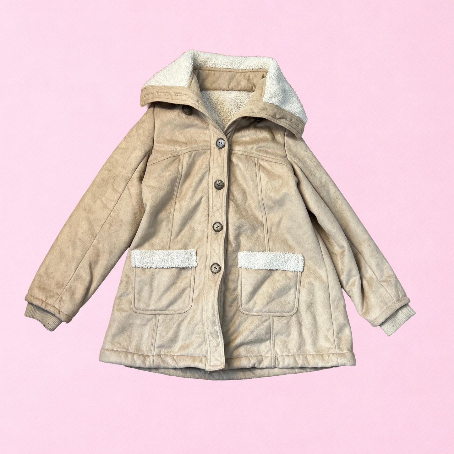 Veste mouton crème boutonnée by ZAINAB