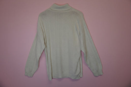 Pull blanc col roulé – by Zainab