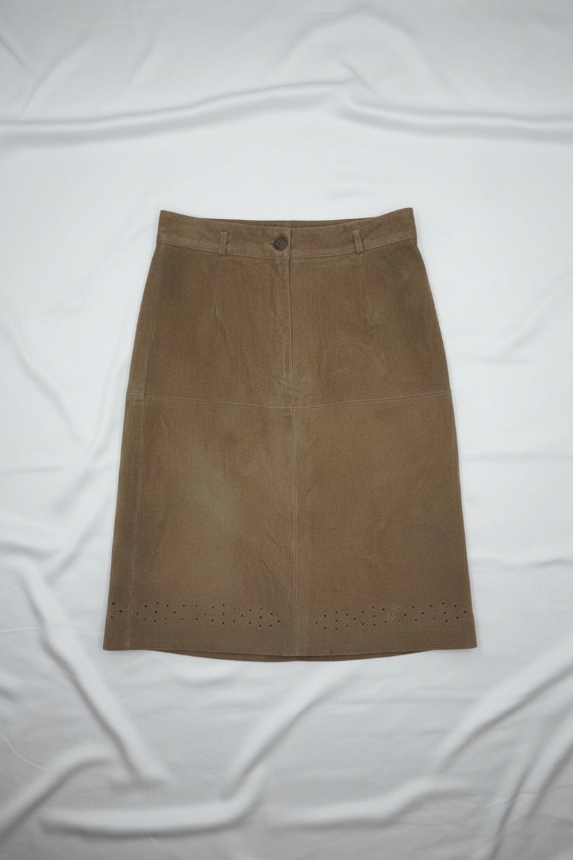 Jupe Longue En Daim - by PLAN.BEE - Taille : 48