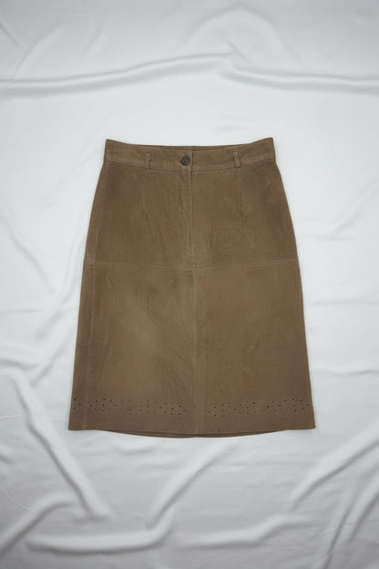 Jupe Longue En Daim - by PLAN.BEE - Taille : 48