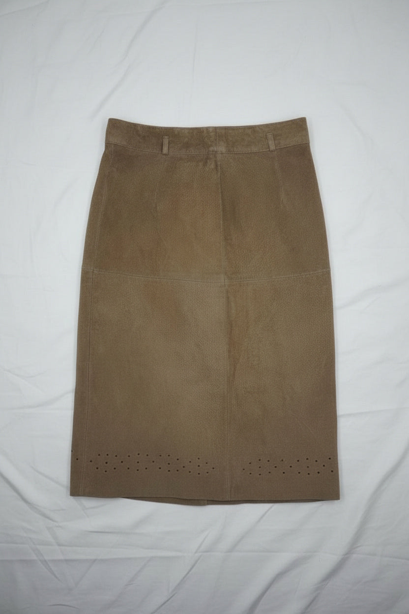Jupe Longue En Daim - by PLAN.BEE - Taille : 48