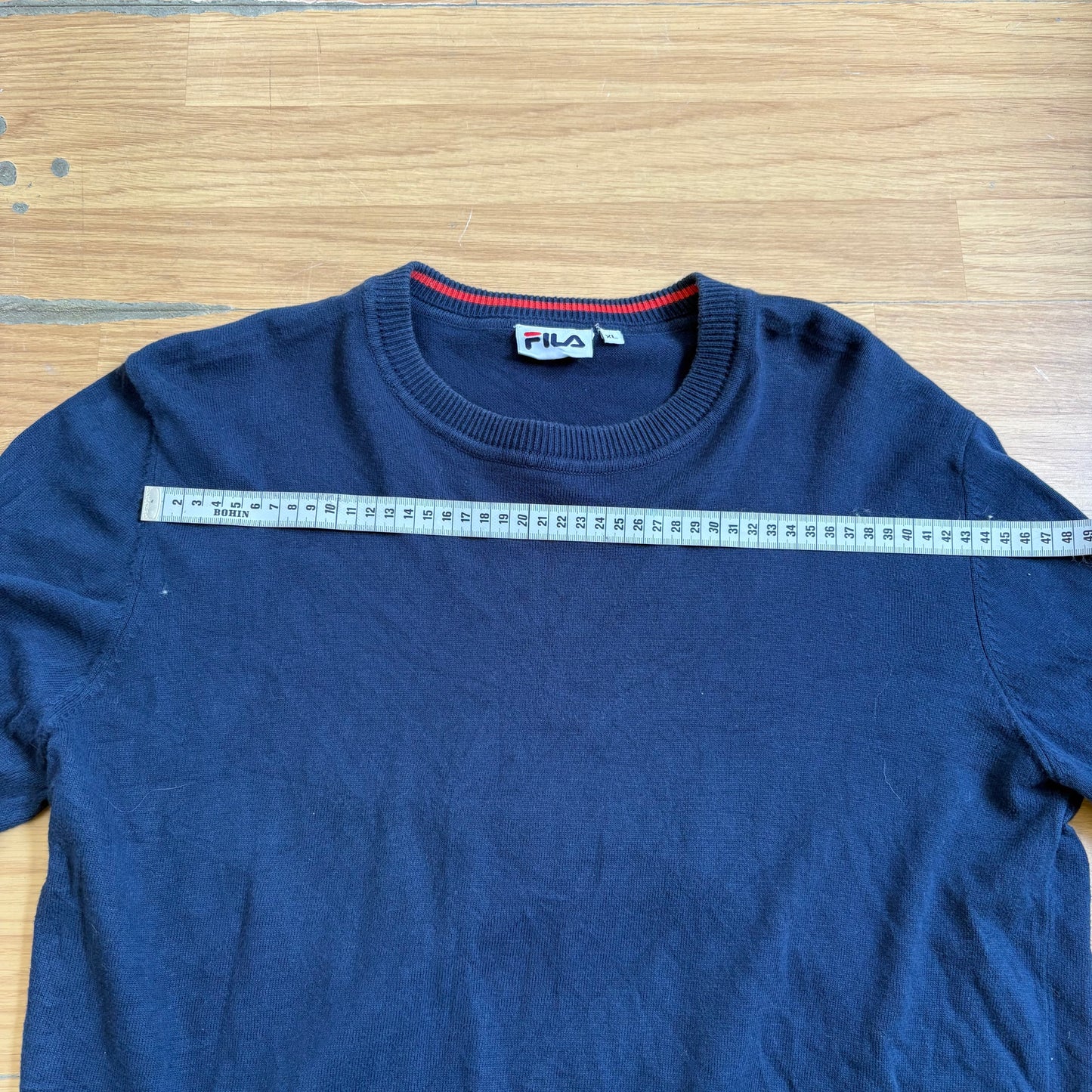 Pull en mailles fines bleu marine - Fila - Taille XL