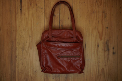Bold Red Leather Utility Bag – by BEATRICE