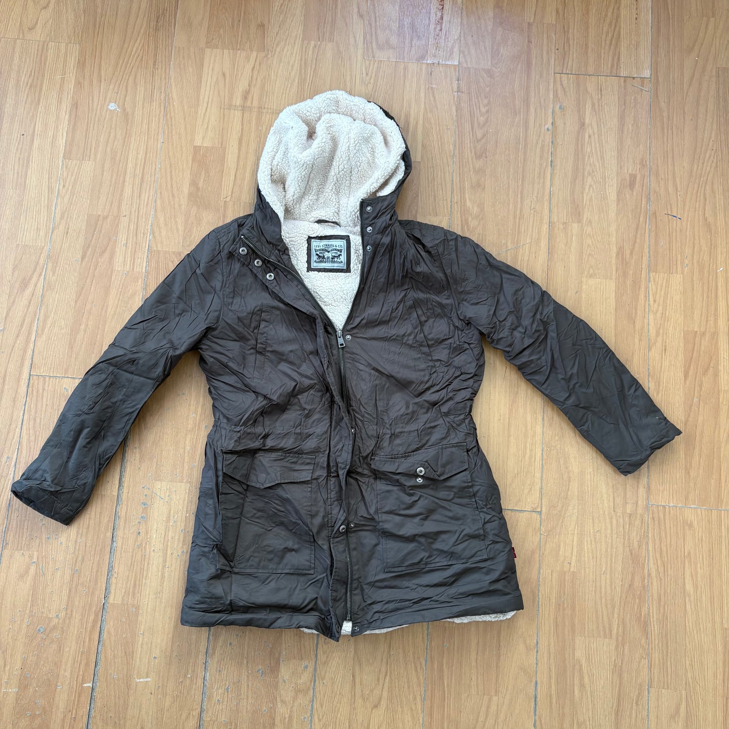 Manteau kaki intérieur doublé fausse fourrure - Levi’s - Taille L