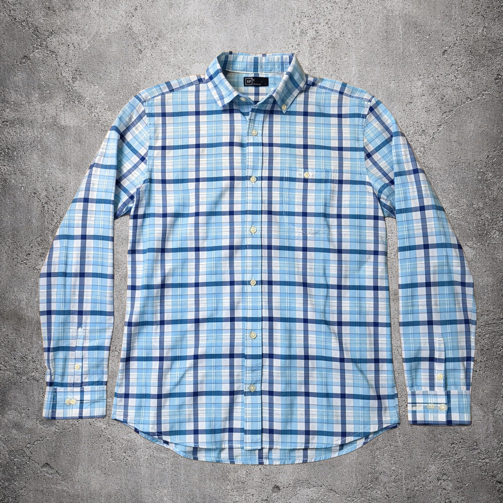 Chemise à carreaux bleu et blanc - Gap - Taille L