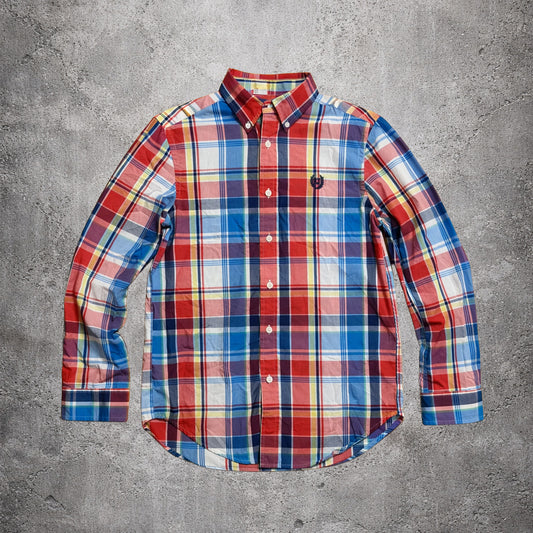 Chemise tartan bleu, rouge et blanc - Chaps - Taille L