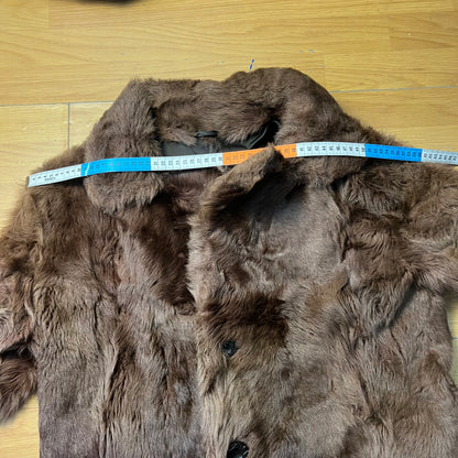 Manteau mi-long fausse fourrure marron - by ZAINAB
