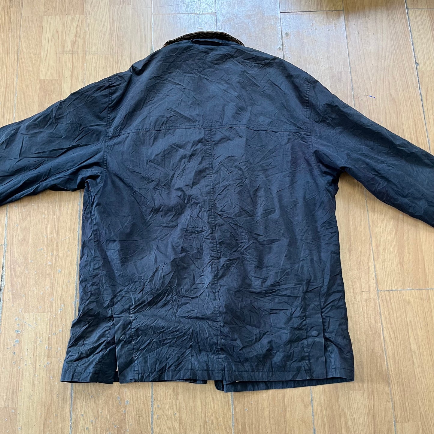 Trench coat Burberry’s noir et marron vintage – Taille XL