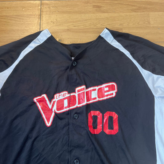 T-shirt baseball noir et rouge - The Voice - Taille XL