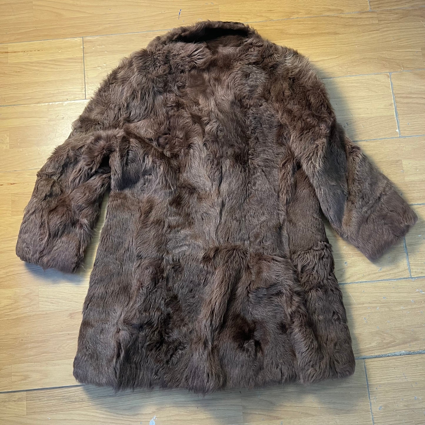 Manteau mi-long fausse fourrure marron - by ZAINAB