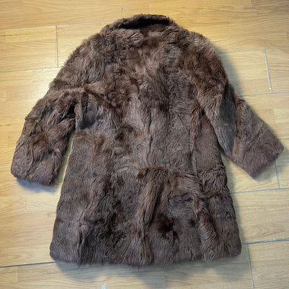 Manteau mi-long fausse fourrure marron - by ZAINAB