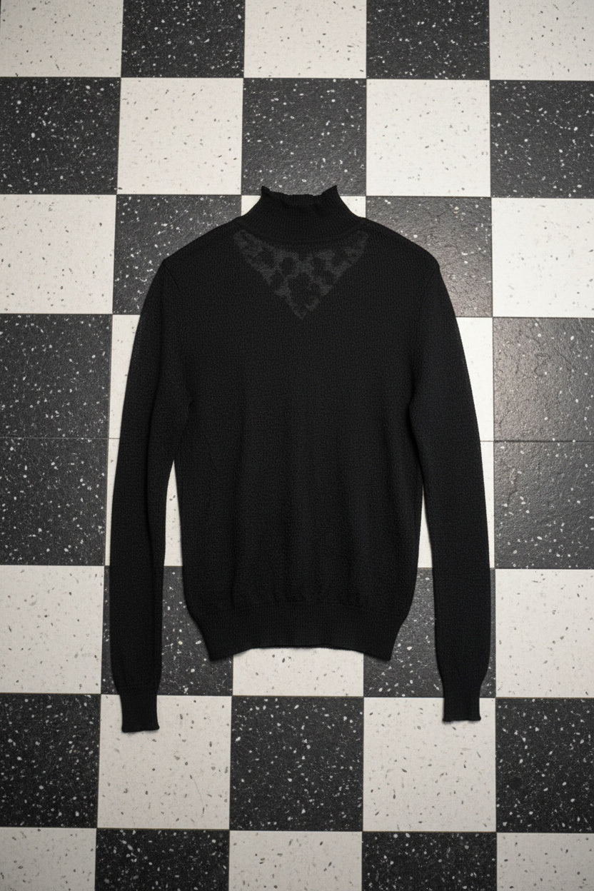 Chemise noire brodée à col travaillé – BY SARAH LANG