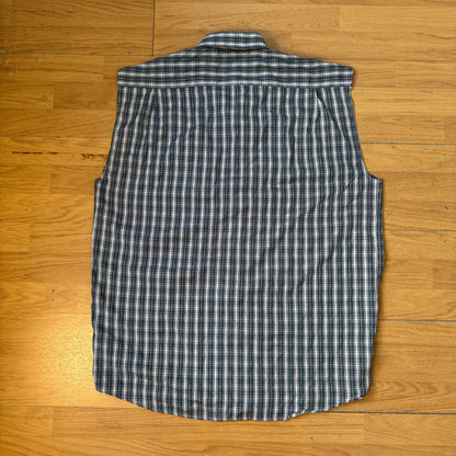 Chemise sans manches Lacoste à carreaux bleu gris – Taille XL
