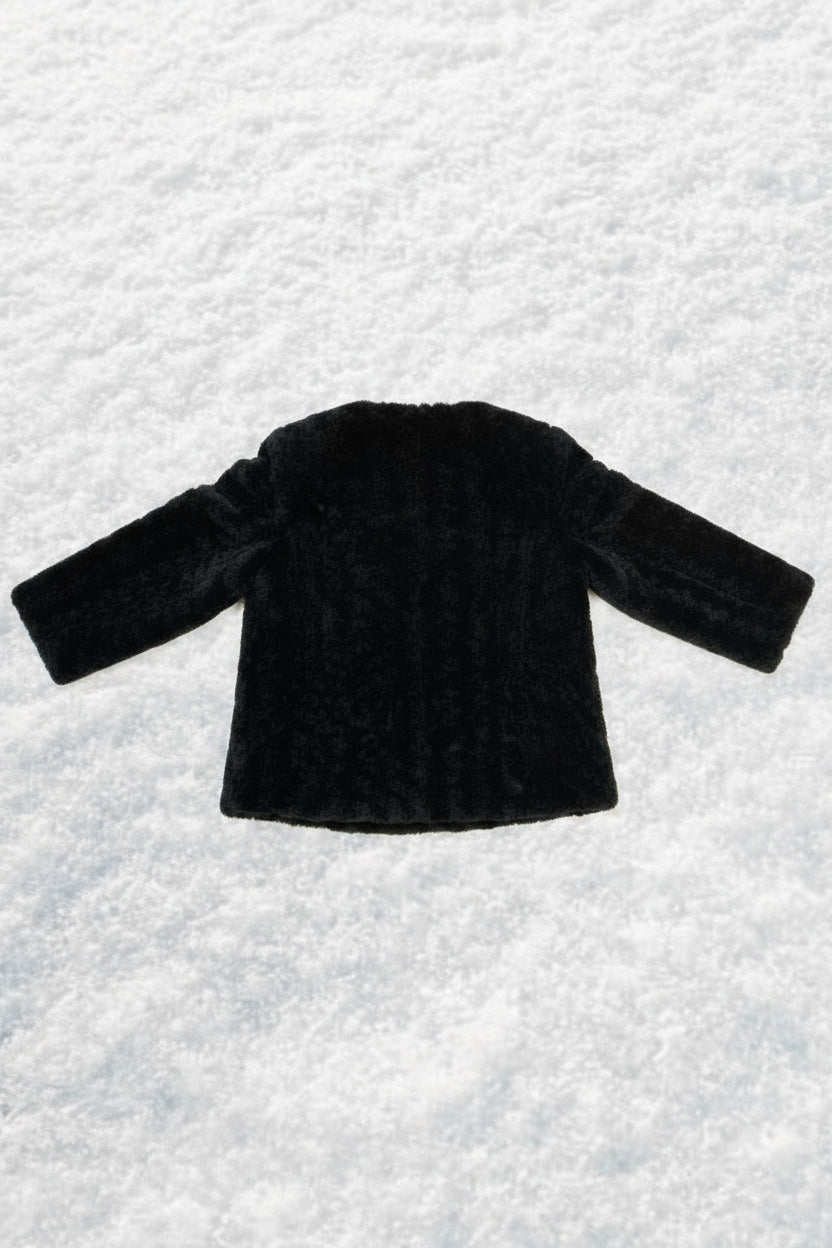 Black Velvet Cropped Fur Jacket – by MANDY CHERIE