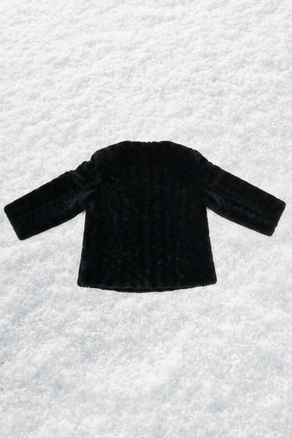 Black Velvet Cropped Fur Jacket – by MANDY CHERIE